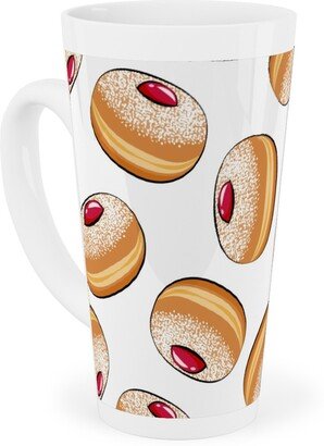 Mugs: Sufganiyot (Jelly Doughnuts) - On White Tall Latte Mug, 17Oz, Multicolor