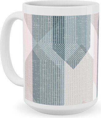 Mugs: Deco Mod Hex Reflections - Sorbet Ceramic Mug, White, 15Oz, Gray