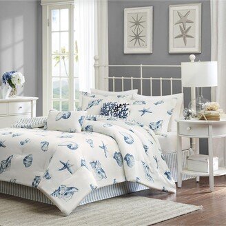 Gracie Mills 4-pc Beach House Comforter Set - King, Blue