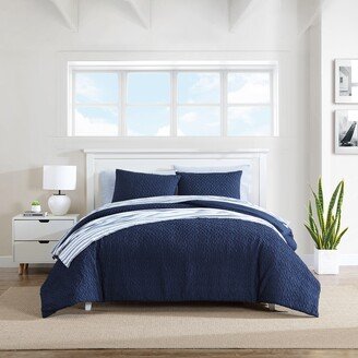 Point Harbor Embossed Navy Comforter Set