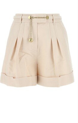 Belted Pleated Shorts