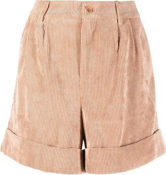 High-Waisted Corduroy Shorts