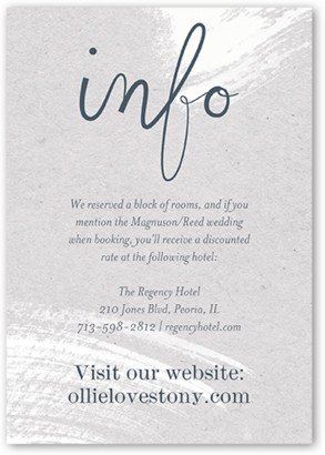 Enclosure Cards: Contemporary Brush Wedding Enclosure Card, Grey, Matte, Signature Smooth Cardstock, Square