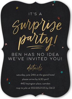 Adult Birthday Invitations: Party People Birthday Invitation, Grey, 5X7, Matte, Signature Smooth Cardstock, Bracket