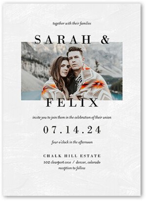 Wedding Invitations: Modern Minimal Wedding Invitation, White, 5X7, Matte, Signature Smooth Cardstock, Square