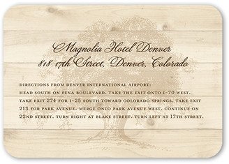 Enclosure Cards: Rustic Statement Wedding Enclosure Card, Beige, Pearl Shimmer Cardstock, Rounded