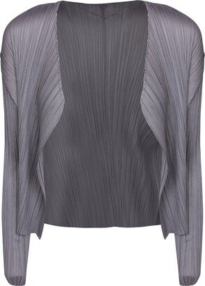 Pleated Open Front Cardigan