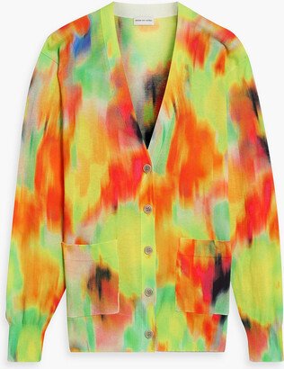 Printed cotton-blend cardigan