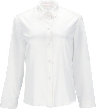 Alas Silk | Renata Ambrazieje Button Down Milk White Silk Shirt 