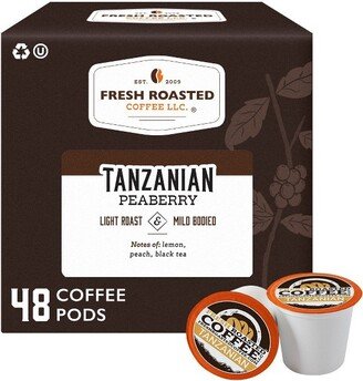 Fresh Roasted Coffee - Tanzanian Peaberry Light Roast Single Serve Pods - 48CT