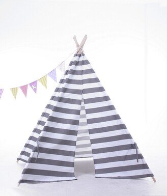 ToysLand Natural Cotton Canvas Teepee Tent for Kids Indoor & Outdoor Use - 1pc-AC