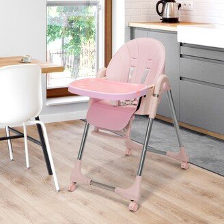 TiramisuBest Adjustable Highchair for Baby Toddler with Feeding Tray and 3-Point Safety Buckle