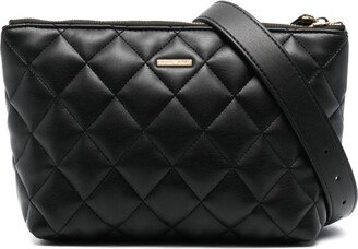 Diamond-Quilted Leather Belt Bag
