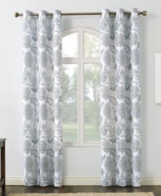 No. 918 Janelle Medallion Floral Semi Sheer Grommet Curtain Panel Collection