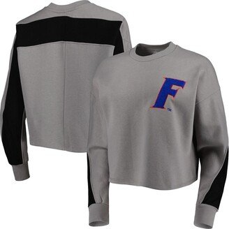 Women's Gameday Couture Gray Florida Gators Back To Reality Colorblock Pullover Sweatshirt