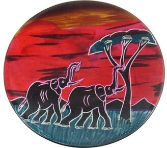 Handmade African Sunset Soapstone Round Plate