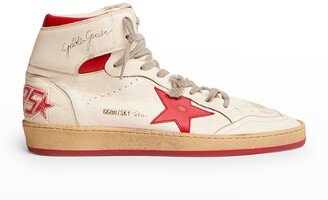 Men's Sky-Star Distressed Leather High Top Sneakers