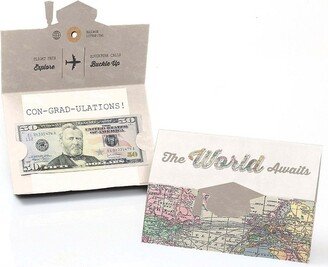 Big Dot of Happiness World Awaits - Graduation Money Holder Cards - Set of 8