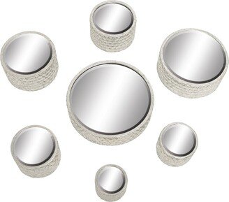 Set Of 7 Glam Round Metal Wall Mirror