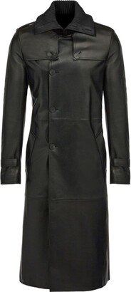 Belted Leather Trench Coat