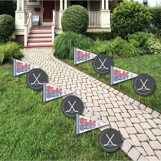 Big Dot Of Happiness Shoots & Scores - Hockey Lawn Decor - Outdoor Party Yard Decor - 10 Pc