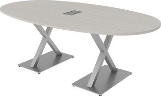 Skutchi Designs, Inc. 7x4 Boat-Oval Conference Room Table With X Bases Power And Data Module
