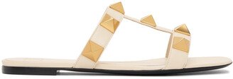 White Roman Stud Slides