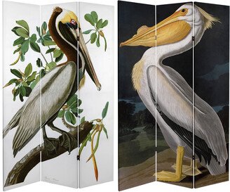 Handmade 6' Double Sided Audubon Pelican Canvas Room Divider