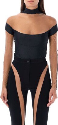 Illusion neckline bodysuit