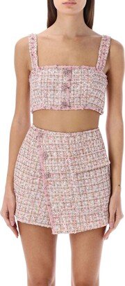 Tweed Cropped Bustier Top