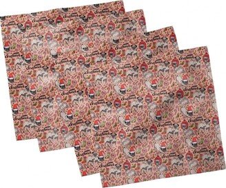 Pug Set of 4 Napkins, 18