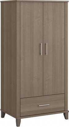Somerset Tall Storage Cabinet with Doors and Drawer in Ash Gray