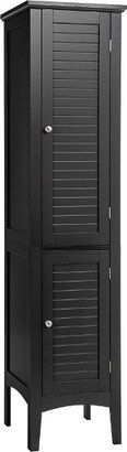 Freestanding Bathroom Storage Cabinet Linen Tower Kitchen Living Room Black