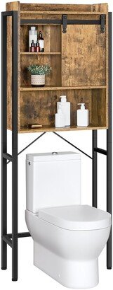 Industrial Over-The-Toilet Storage Cabinet with Open Shelves