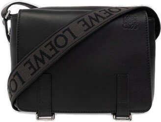 Logo Embossed Messenger Bag