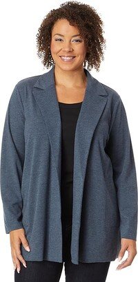 Plus Size All Day Comfort Knit Blazer (Dark Indigo) Women's Clothing