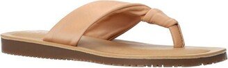 Cov-Italy Womens Leather Wedge Flip-Flops