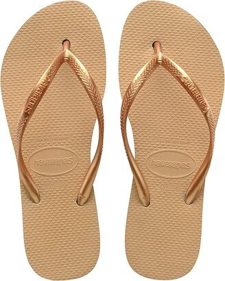 Slim Flatform Flip-Flop Sandal (Golden) Women's Shoes