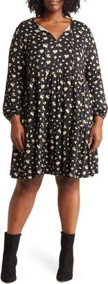 TASH AND SOPHIE Long Sleeve Peasant Tiered Dress