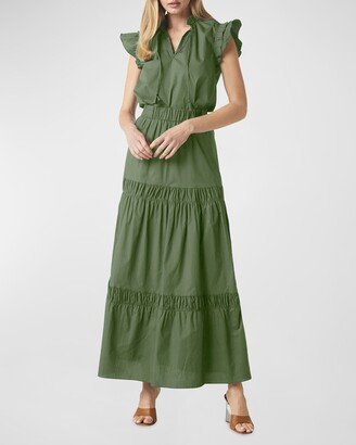 Campos Tiered Cotton Poplln Maxi Skirt