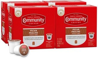 Community Coffee Pecan Praline Medium Roast Single Serve Pods, Keurig K-Cup Brewer Compatible, 72 Ct