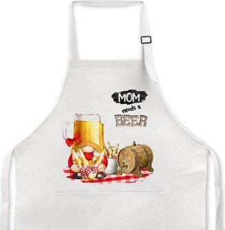 Beer Gnome, Mom Needs A Beer, Wife Apron, Gift For Her, Humor Gift, Christmas Mothers Day Kitchen Accessory, Pockets 7-Sum007