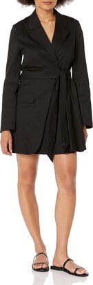 Women's Black Blazer Wrap Mini Dress by @thanuska.s