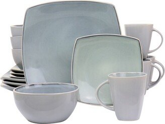 Elite Soho Lounge 16 Piece Stoneware Dinnerware Set in Light Grey