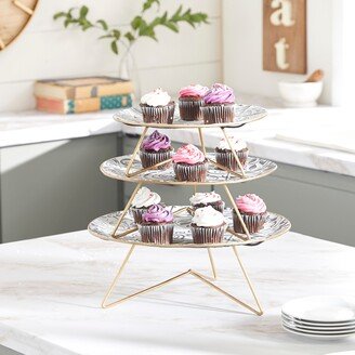 Studio 350 White Iron Farmhouse Cake Stand