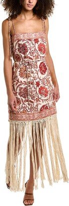 Vitali Fringe Linen Mini Dress