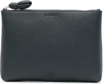 Logo-Debossed Leather Makeup Bag