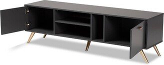 Kelson Wood TV Stand for TVs up to 55 Dark Gray/Gold