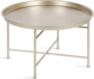 Mahdavi Round Metal Coffee Table, 25.5x25.5x15.5, Silver