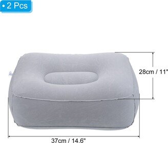 Unique Bargains 2pcs Travel Foot Rest Pillow, Inflatable Foot Rest Airplane Cushion, Gray